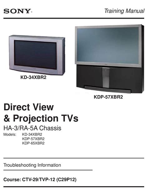 Sony Kd 34xbr2 Trinitron Color Tv Service Manual Download