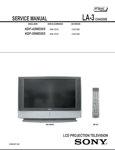 Sony Kdf 42we655 Kdf 50we655 Tv Service Manual Download