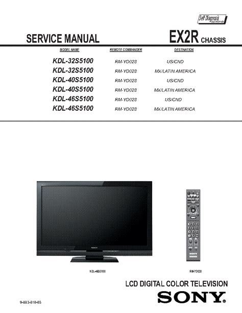 Sony Kdl 46s5100 Kdl 40s5100 Lcd Tv Service Manual