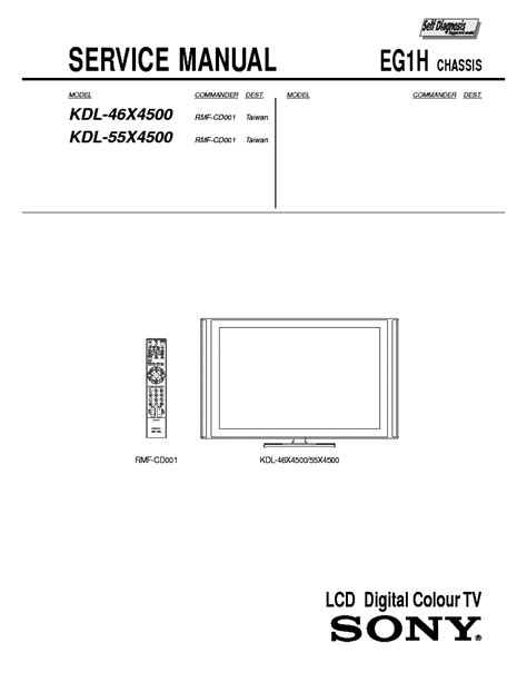 Sony Kdl 46x4500 Kdl 55x4500 Lcd Tv Service Manual Download