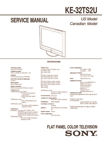 Sony Ke 32ts2u Tv Service Manual Download