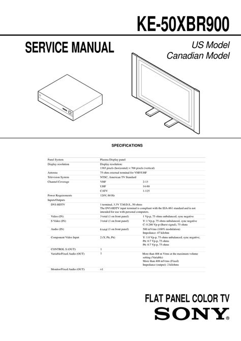 Sony Ke 50xbr900 Tv Service Manual Download