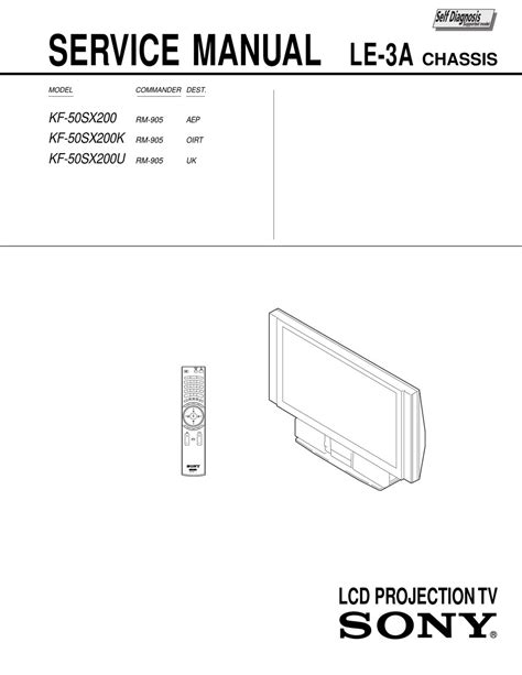 Sony Kf 50sx200 Kf 50sx200k Kf 50sx 200u Tv Service Manual Download