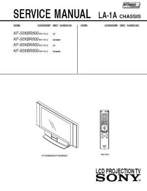 Sony Kf 50xbr800 Kf 60xbr800 Tv Service Manual Download