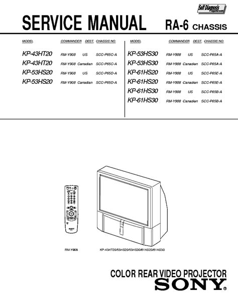 Sony Kp 43ht20 Kp 53hs20 Kp 53hs30 Kp 61hs20 30 Tv Service Manual Download