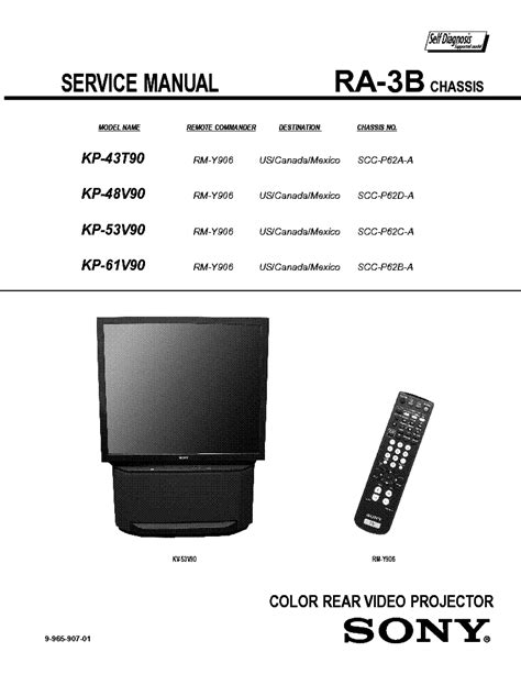 Sony Kp 43t90 Kp 48v90 Kp 53v90 Kp 61v90 Tv Service Manual Download