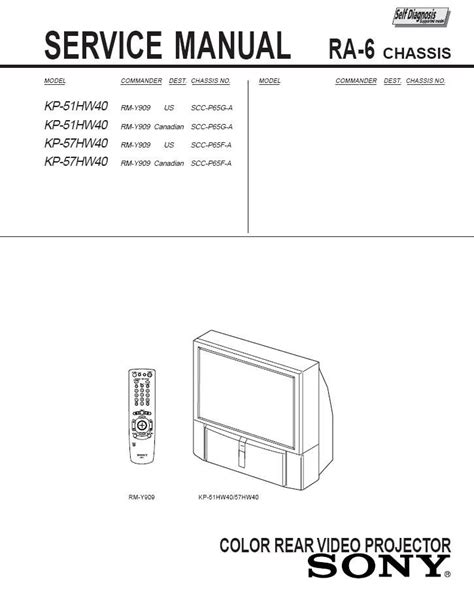 Sony Kp 51hw40 Kp 57hw40 Tv Service Manual Download