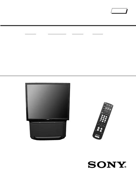 Sony Kp 53s76 Color Rear Video Projector Service Manual Download