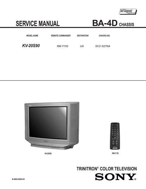 Sony Kv 20s90 Trinitron Color Tv Service Manual Download