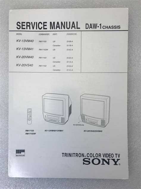 Sony Kv 24fv300 Trinitron Color Tv Service Manual Download