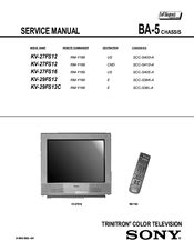 Sony Kv 27fs16 Trinitron Color Tv Service Manual Download