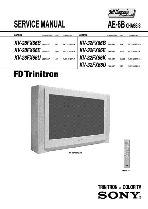 Sony Kv 28fx66b E U Kv 32fx66b E K U Tv Service Manual Download