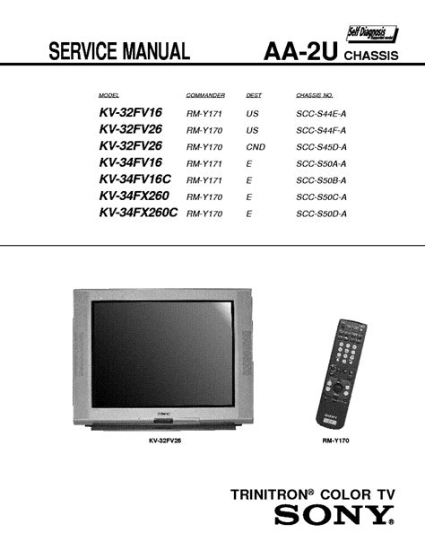 Sony Kv 32fv16 Fv26 Kv 34fv16 Fx260 Trinitron Tv Service Manual Download