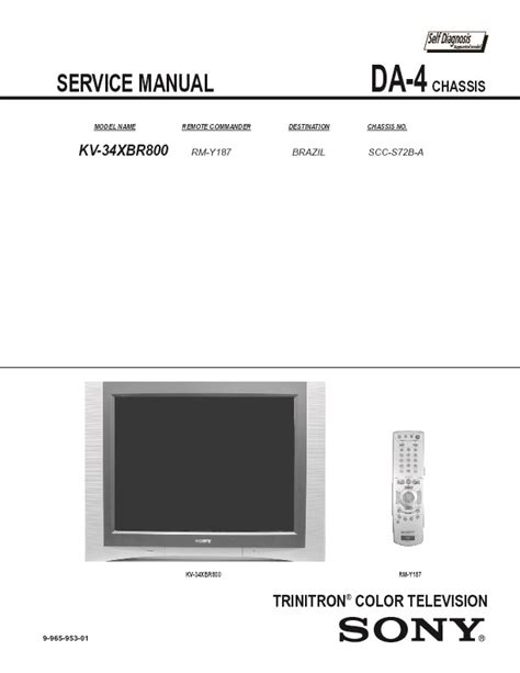 Sony Kv 34xbr800 Trinitron Color Tv Service Manual Download