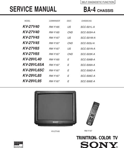 Sony Kv 35v36 Kv 35v76 Kv 37v36m Trinitron Color Tv Service Manual