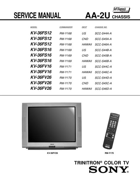 Sony Kv 36fs12 Trinitron Color Tv Service Manual Download