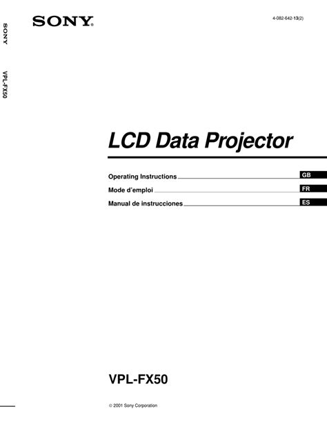 Sony Lcd Data Projector Vpl Fx50 Service Manual Download