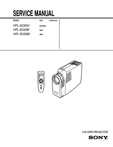 Sony Lcd Data Projector Vpl Sc50u Service Manual Download