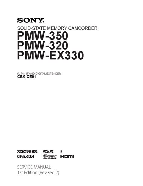 Sony Pmw 350 Memory Camcorder Service Manual