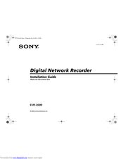 Sony Svr 3000 Digital Network Recorder Service Manual