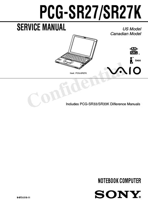 Sony Vaio Pcg Sr27 Sr27k Laptop Service Repair Manual