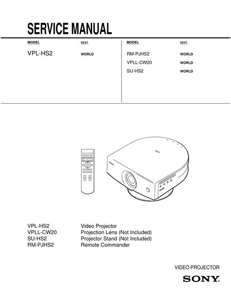 Sony Video Projector Vpl Hs2 Service Manual Download