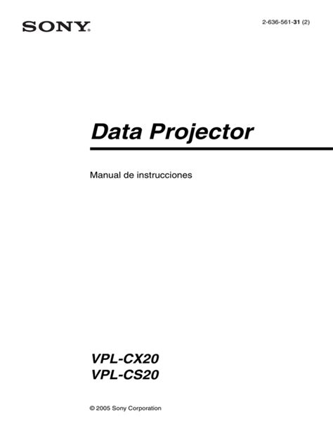 Sony Vpl Cx20 Vpl Cs20 Data Projector Service Manual