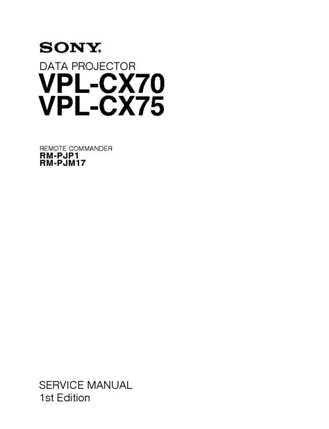 Sony Vpl Cx70 Vpl Cx75 Data Projector Service Manual