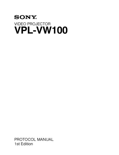 Sony Vpl Vw100 Video Projector Service Manual Download