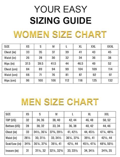 South African Size Chart