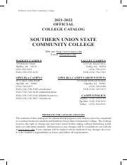 Southern Union Course Catalog