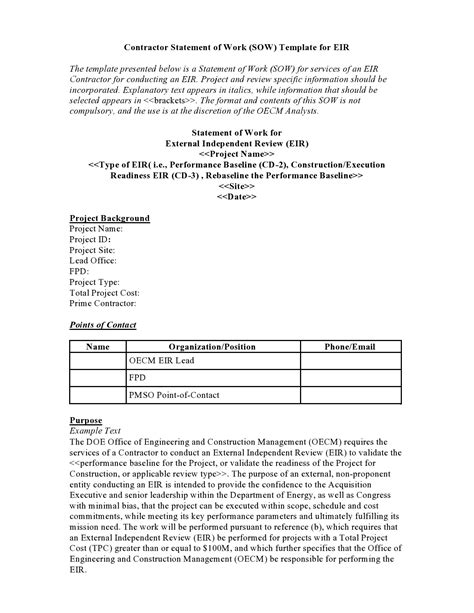 Sow Contract Template