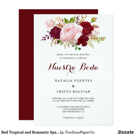 Spanish Wedding Invitation Templates