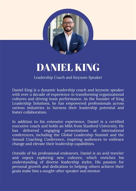 Speaker Bio Template