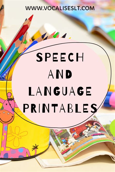 Speech And Language Printable Activities