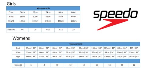 Speedo Size Chart