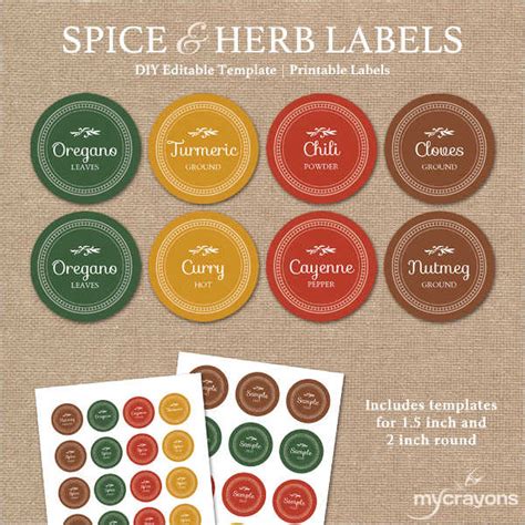 Spice Jar Label Template Free