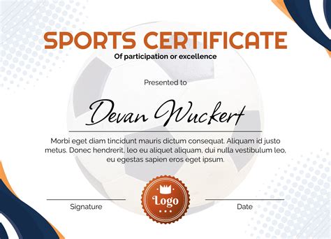 Sports Certificate Templates