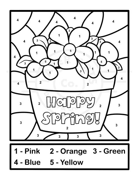 Spring Color By Number Printables