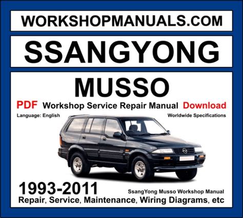 Ssangyong Musso Sport Car Service Repair Manual Download