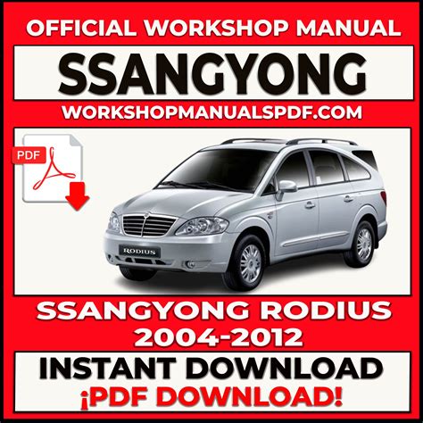 Ssangyong Rodius 2004 2007 Service Repair Manual