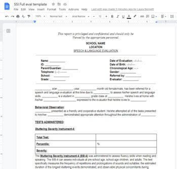 Ssi 4 Report Template