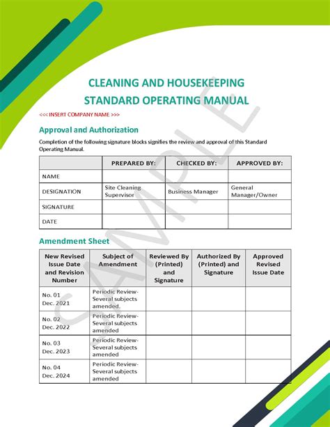 Standard Operations Manual Template