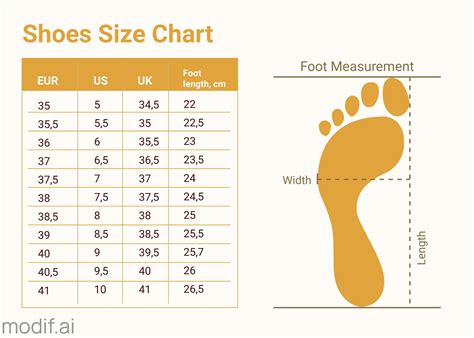 Standard Shoe Size Chart Women