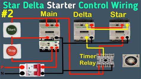 Star Delta Starter Control Wiring Diagram Animation Youtube