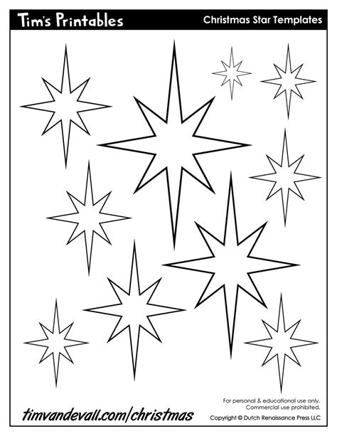 Star Templates For Christmas