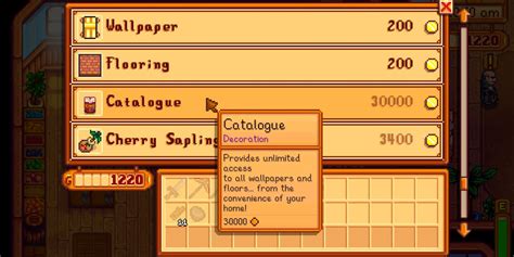 Stardew Valley How To Use Catalogue Switch