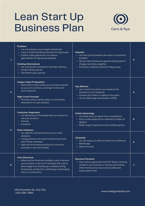Startup Business Plan Template Free