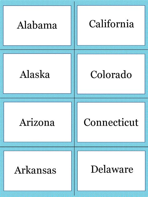 State Capital Flashcards Printable