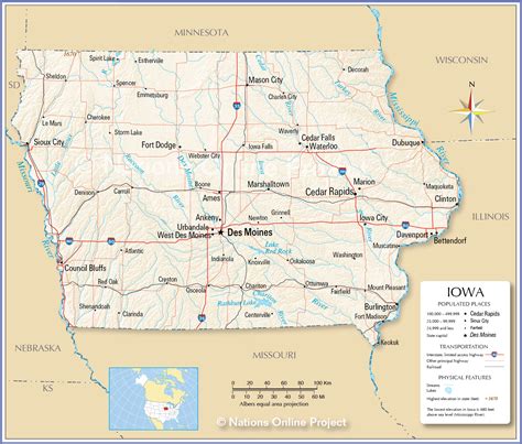 State Of Iowa Map Printable